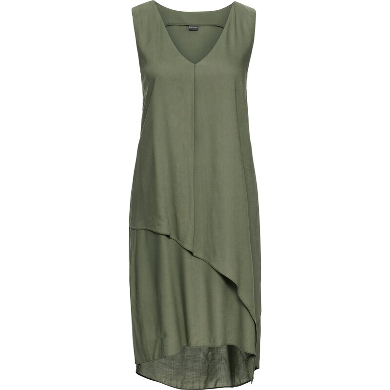 BODYFLIRT Asymmetrisches Kleid ohne Ärmel in grün von bonprix