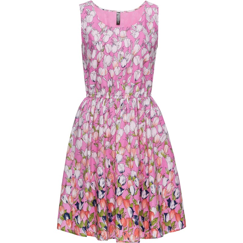 RAINBOW Kleid mit Blumenprint ohne Ärmel in rosa von bonprix
