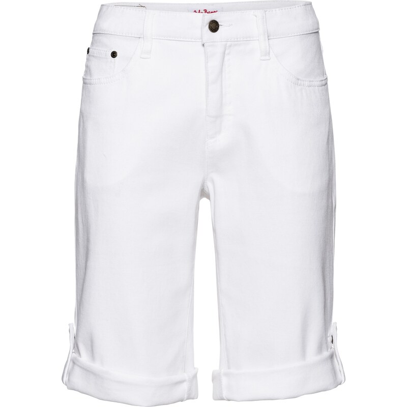 John Baner JEANSWEAR Stretch-Jeans-Shorts in weiß für Damen von bonprix