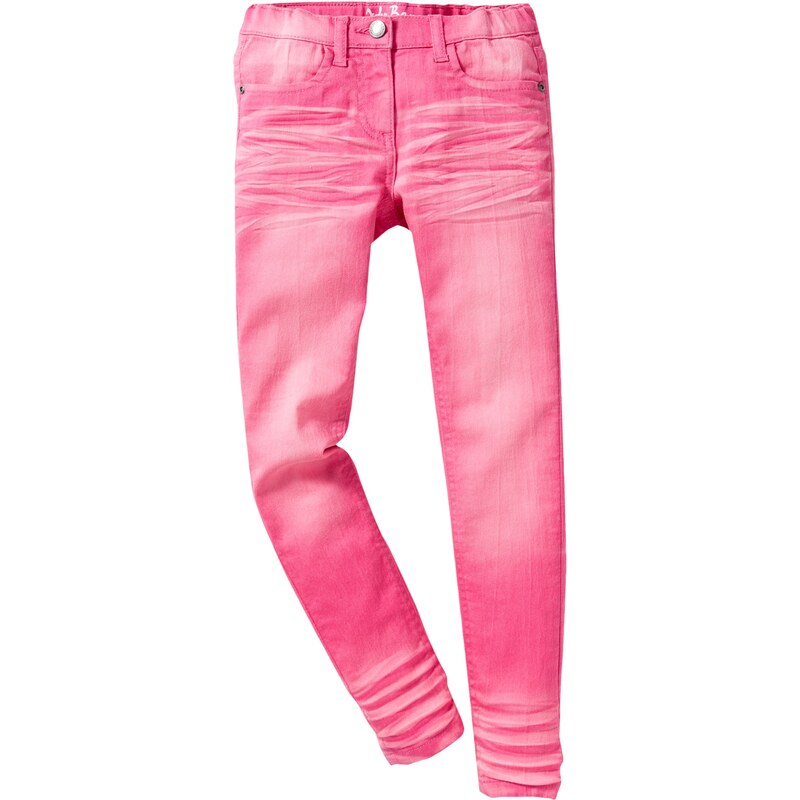 John Baner JEANSWEAR Skinny Hose mit Used-Effekten in pink für Mädchen von bonprix