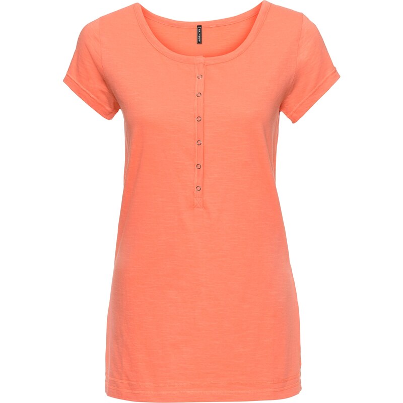RAINBOW Shirt mit Knopfleiste Flügelärmel in orange für Damen von bonprix