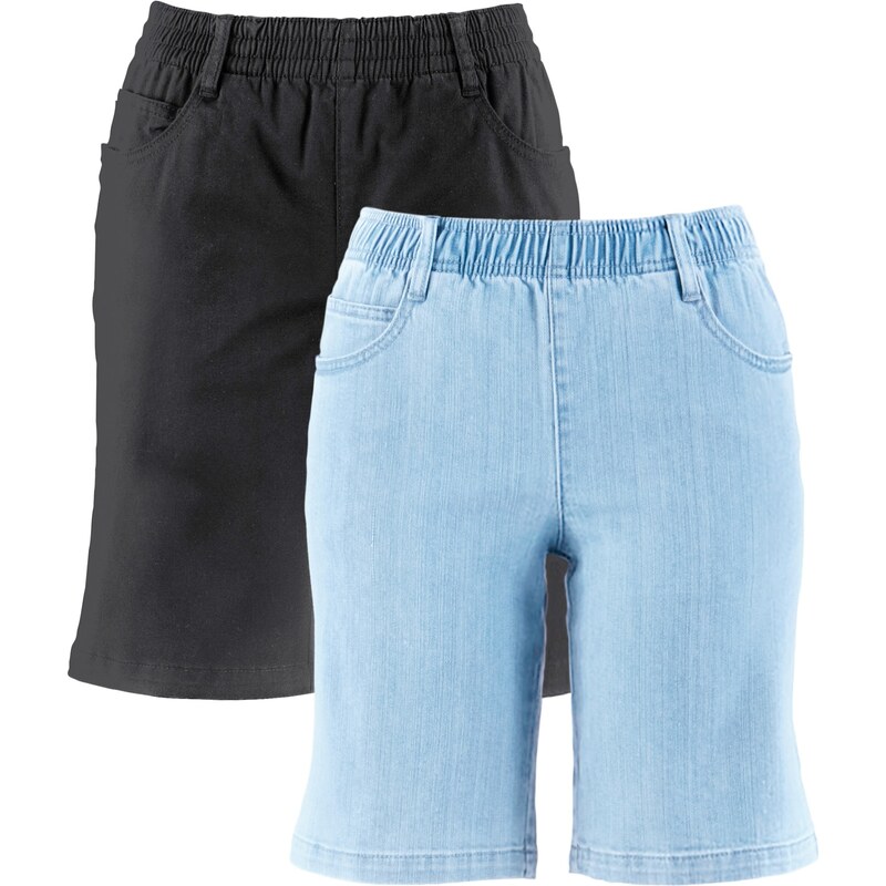 bpc bonprix collection Stretch-Shorts (2er-Pack) in schwarz für Damen von bonprix