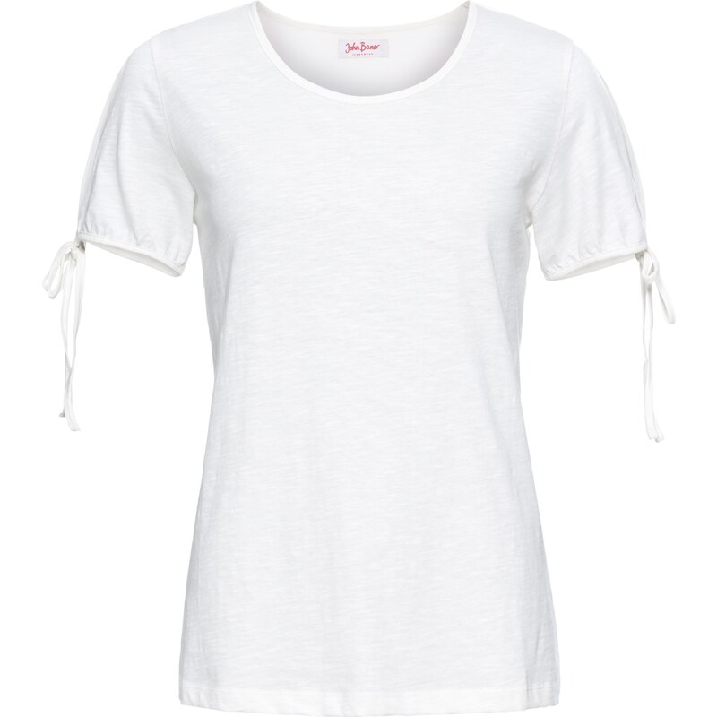 John Baner JEANSWEAR Shirt mit Ärmelschlitzen halber Arm in weiß für Damen von bonprix