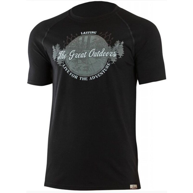 Herren Wolle T-Shirt Lasting Lucas 9090 black
