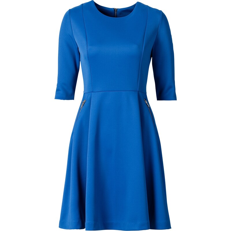 BODYFLIRT Scuba-Kleid 3/4 Arm in blau von bonprix