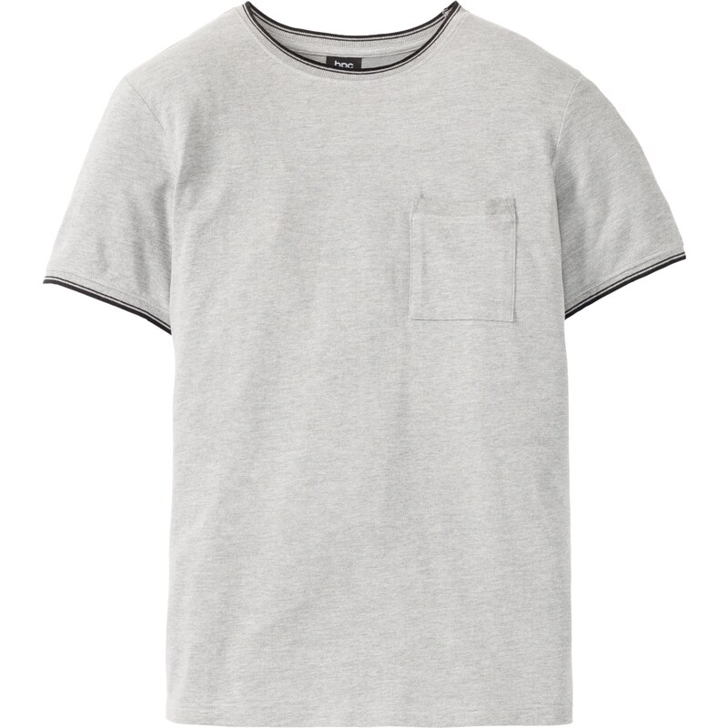 bpc bonprix collection Piqué-T-Shirt Regular Fit kurzer Arm in grau für Herren von bonprix