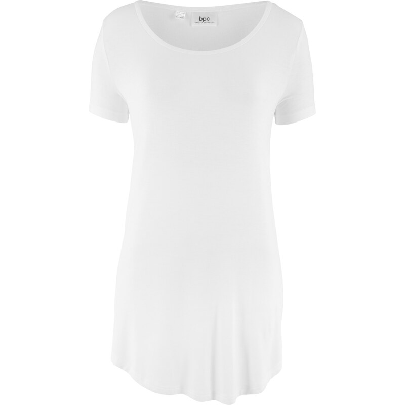 bpc bonprix collection Longshirt mit kurzen Ärmeln kurzer Arm in weiß für Damen von bonprix