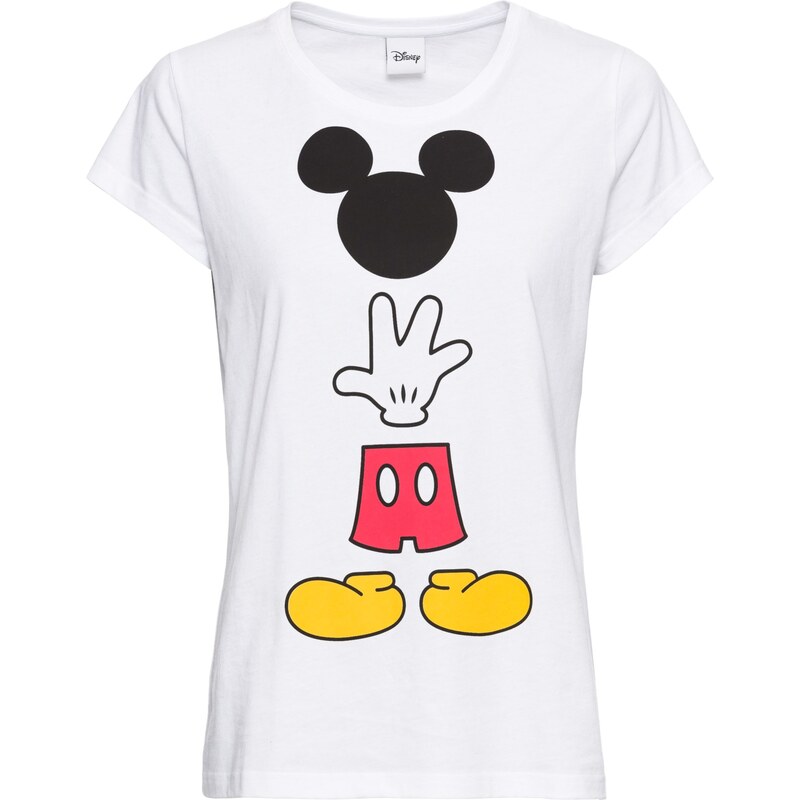 Disney T-Shirt Mickey Mouse kurzer Arm in weiß für Damen von bonprix