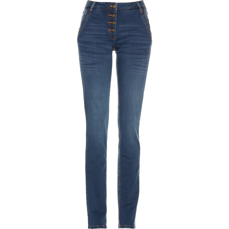 bpc selection premium Premium Jeans mit Schmuckknöpfen in blau für Damen von bonprix