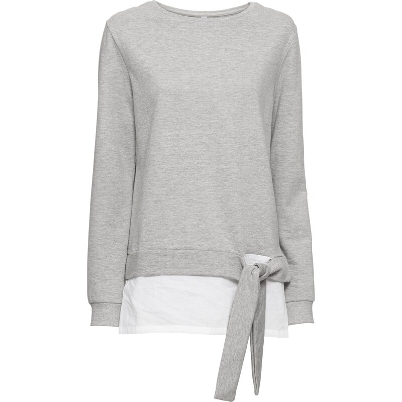 RAINBOW Sweatshirt langarm in grau (Rundhals) für Damen von bonprix