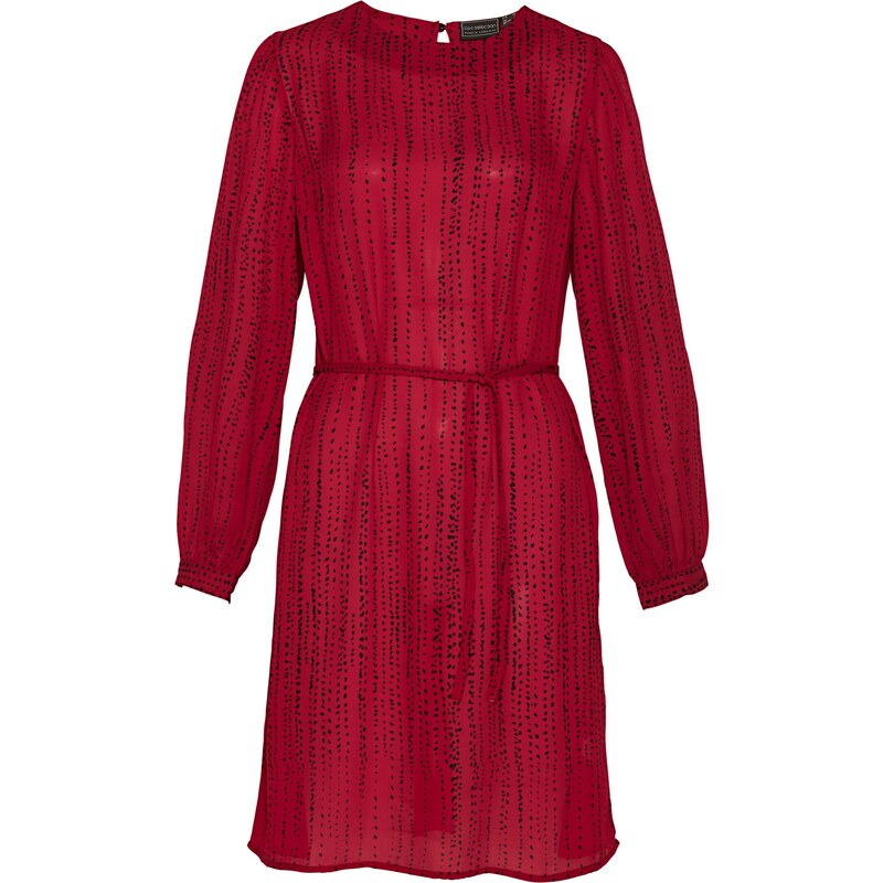 bpc selection Kleid mit Bindegürtel langarm in rot von bonprix