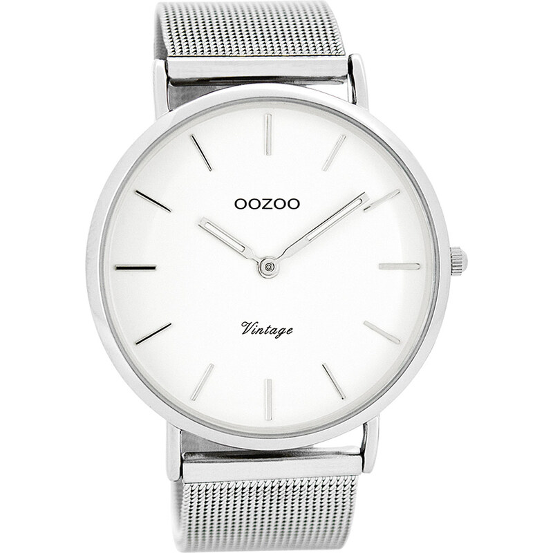 Oozoo Vintage Herrenuhr Weiß/Silber 44 mm C7720