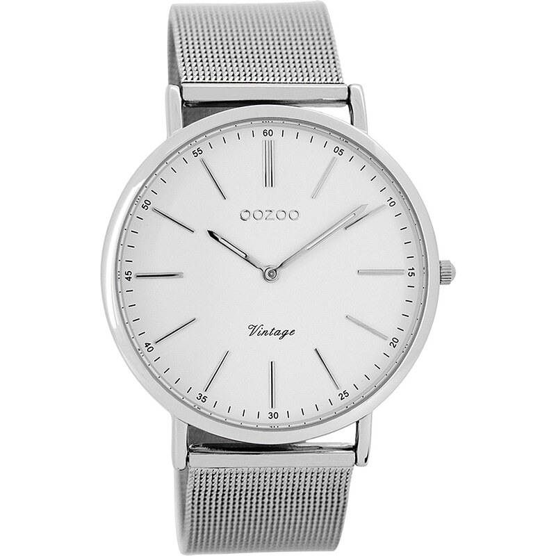 Oozoo Vintage Armbanduhr Weiß/Silber 40 mm C7385