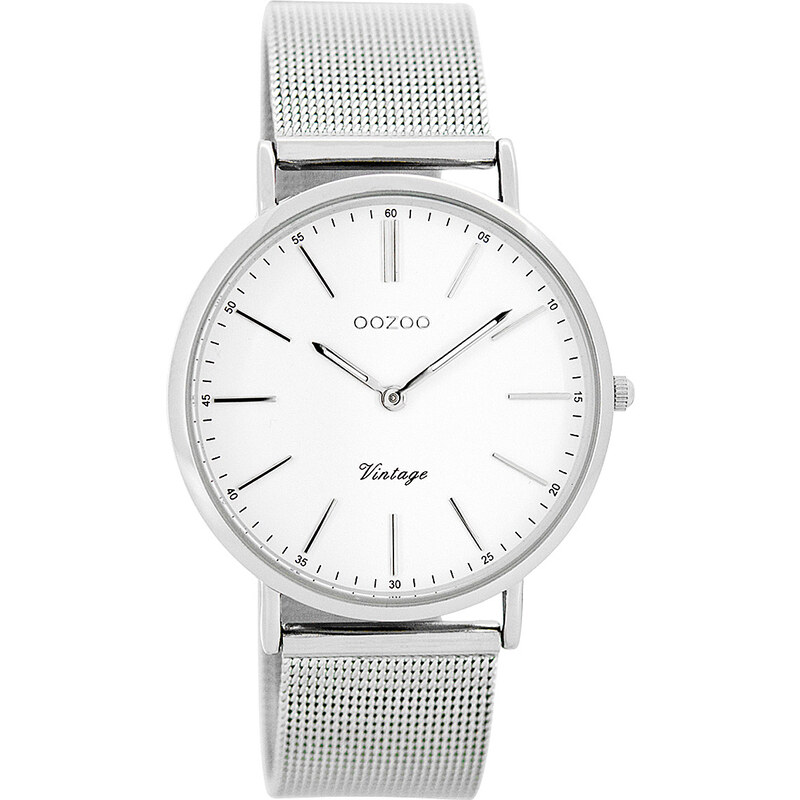 Oozoo Vintage Damen-Armbanduhr Silber/Weiß 36 mm C7395