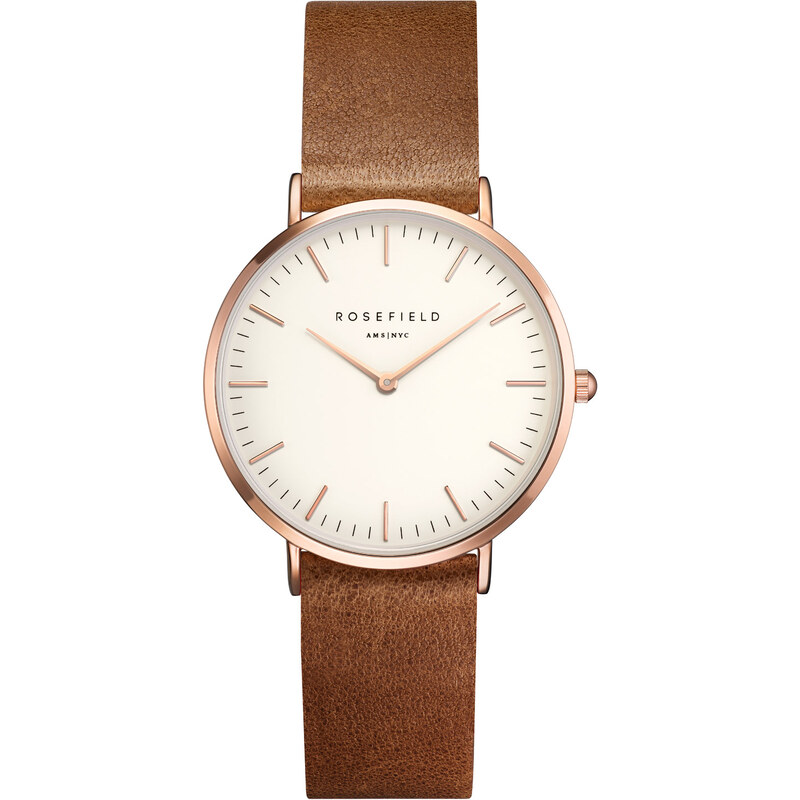 Rosefield The Tribeca White/Brown/Rosegold Uhr TWBRRC-T55