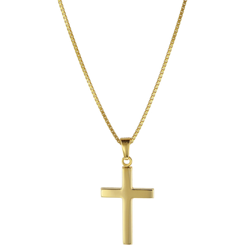 trendor Kreuz Gold 333 mit goldplattierter Venezianer Kette 08500-38, 38 cm