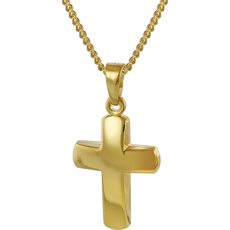 trendor Kreuz-Anhänger Gold 333 mit 40 cm goldplattierter Halskette 35731