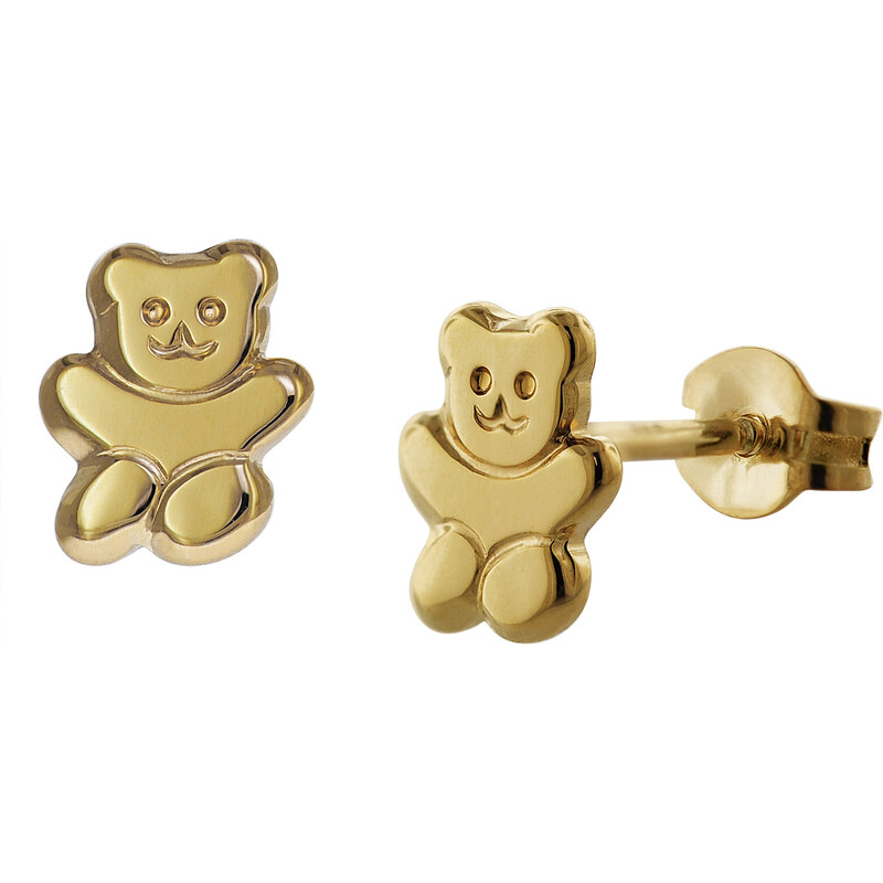 trendor Ohrringe für Mädchen Teddybär Gold 333 / 8 Karat 35739