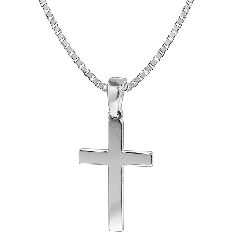 trendor Damen Silber-Halskette mit Kreuz 21 mm 35843