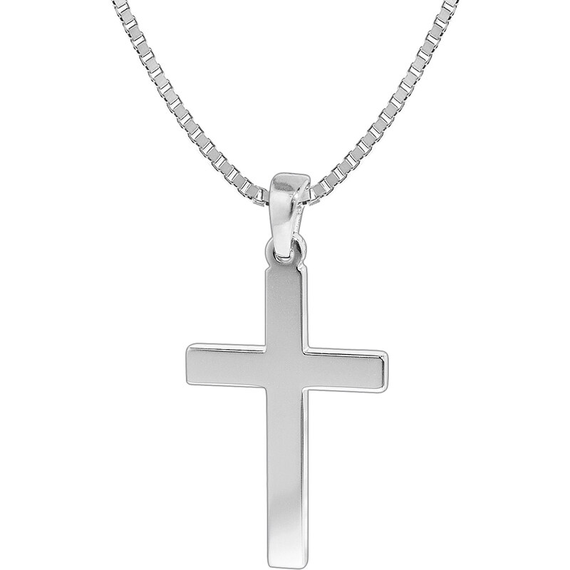 trendor Herren-Halskette mit Kreuz-Anhänger Silber 925 35844