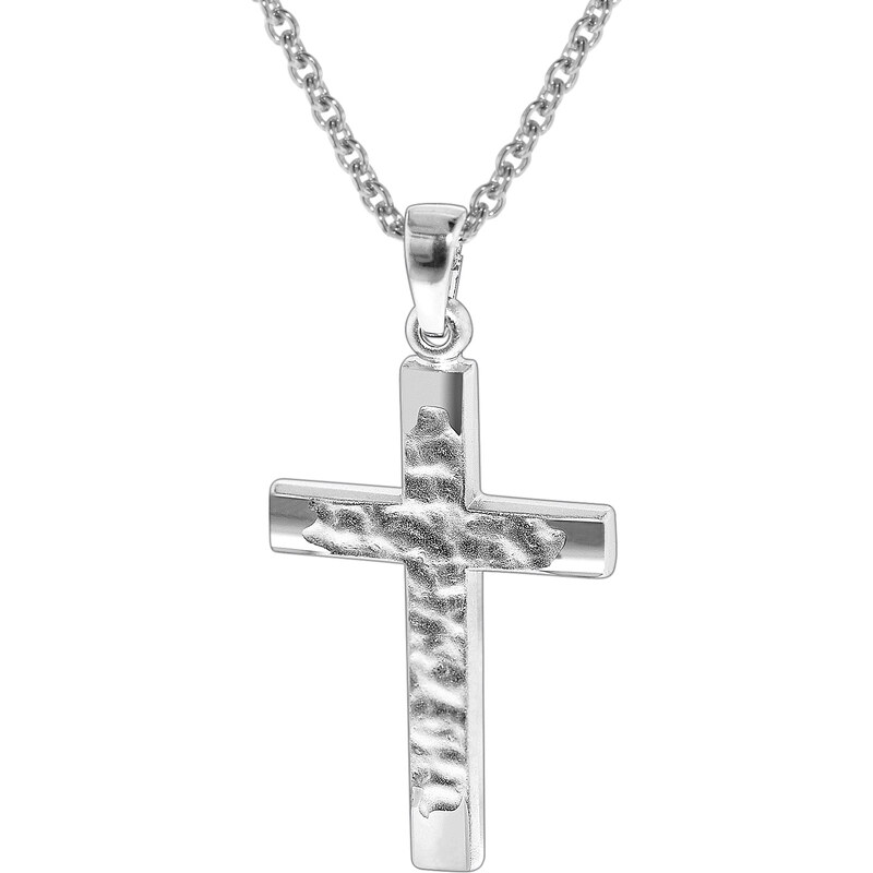 trendor Silber Halskette mit Kreuz-Anhänger 35848