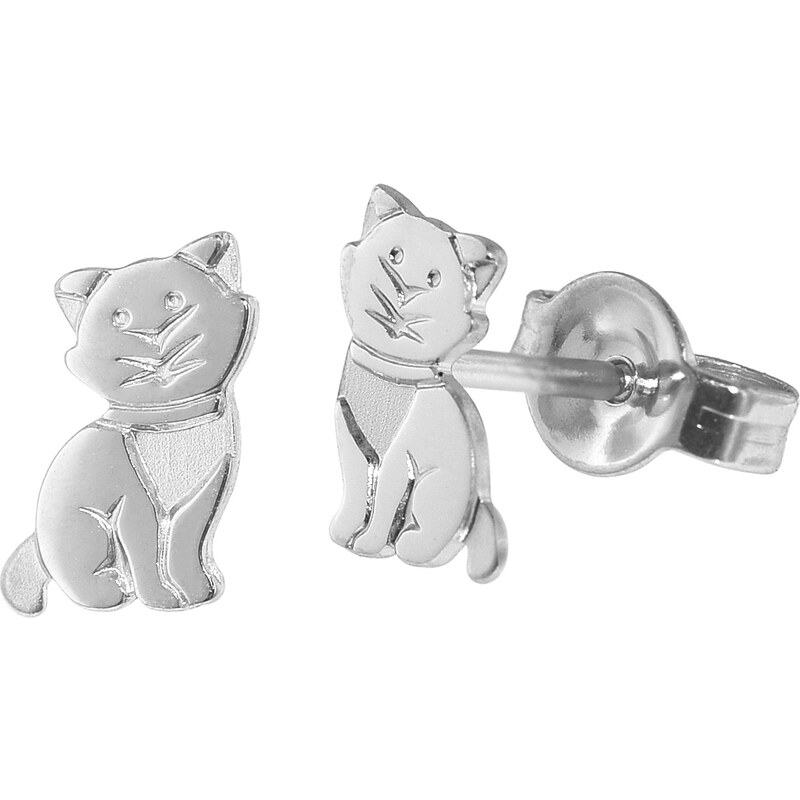 trendor Silber Kinder-Ohrringe Katze 35834