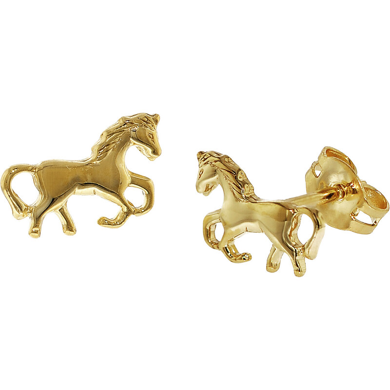 trendor Kinder-Ohrringe Pferd Gold 333 35809
