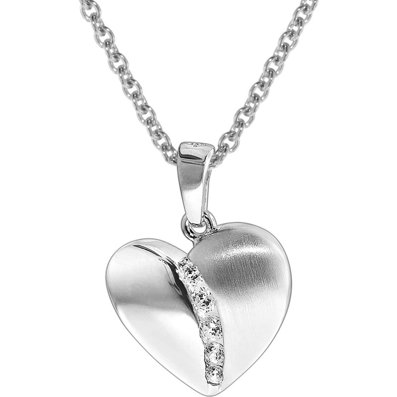 trendor Halskette mit Herz-Anhänger Silber 925 35825
