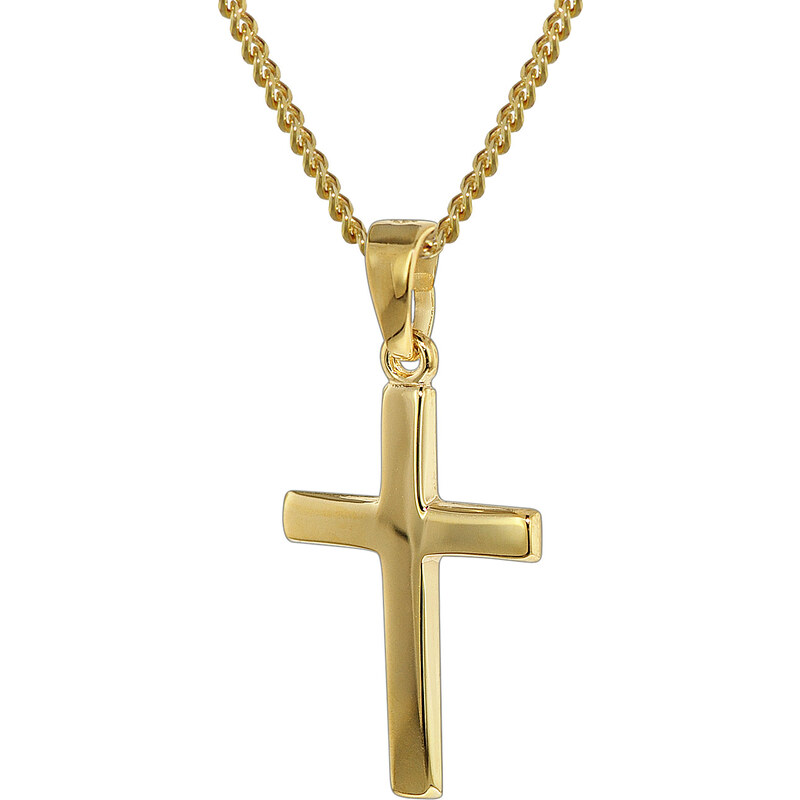 trendor Kreuz-Anhänger Gold 333 mit 40 cm goldplattierter Halskette 35793