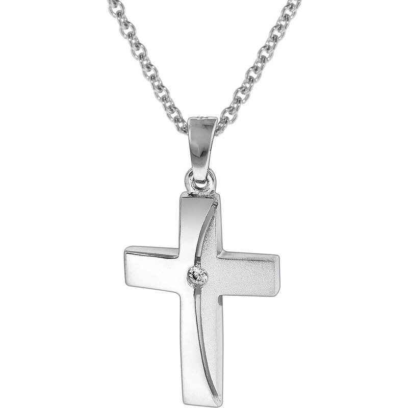 trendor Damen-Halskette mit Kreuz-Anhänger 925 Silber 35864