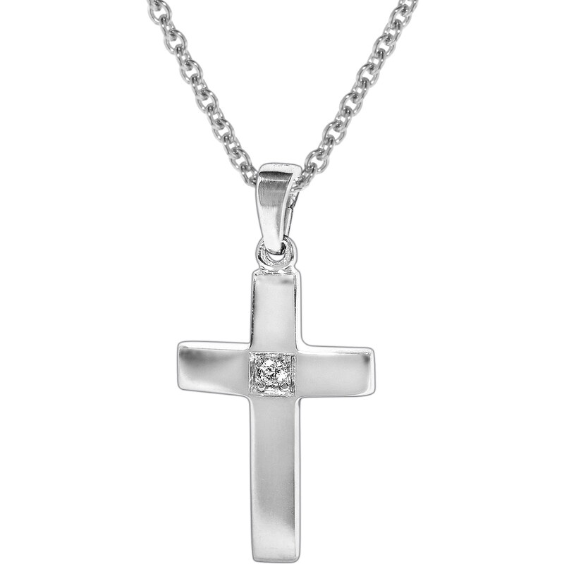 trendor Halskette mit Kreuz-Anhänger Silber 925 35866