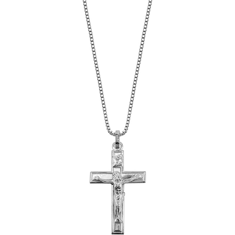 trendor Silber-Halskette mit Kreuz-Anhänger 48924
