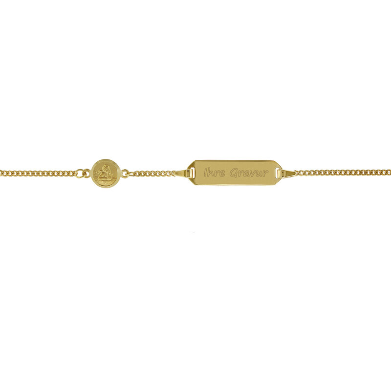 trendor Armband mit Gravur 333 Gold für Kinder Länge 14/12 cm 50477