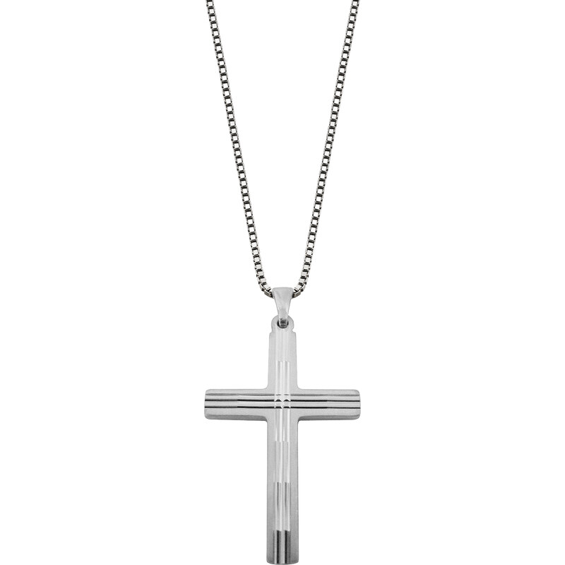 trendor Silber Herren-Halskette mit Kreuz-Anhänger 63560