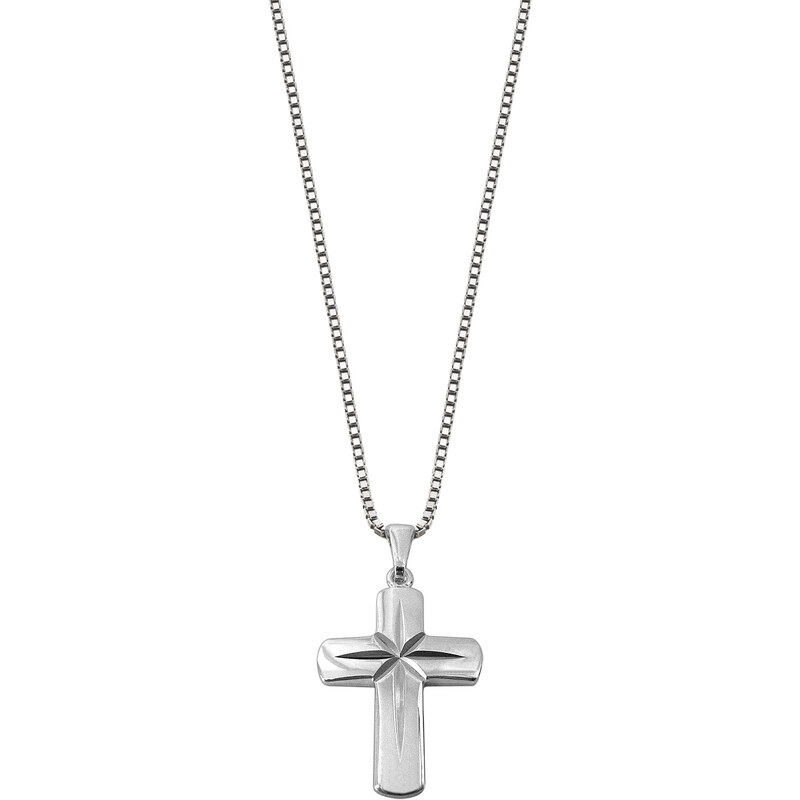 trendor Silber Kinder-Halskette mit Kreuz-Anhänger 63584
