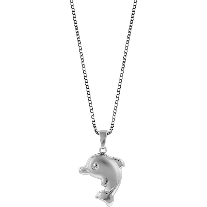 trendor Delfin-Anhänger mit Halskette 925 Silber 79619