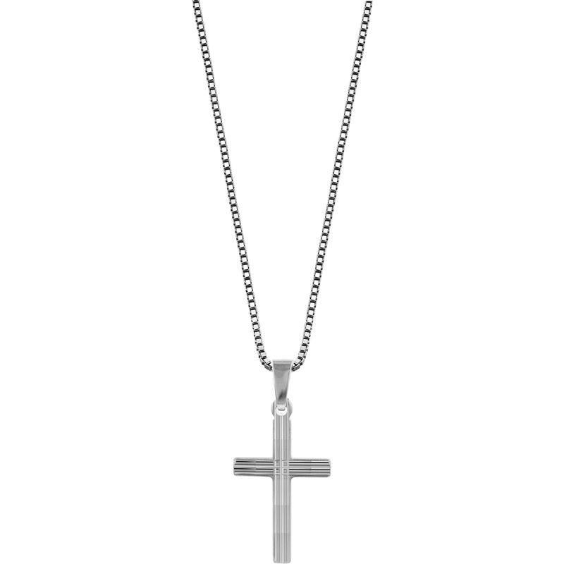 trendor Silber Kinder-Halskette mit Kreuzchen 79084-38, 38 cm