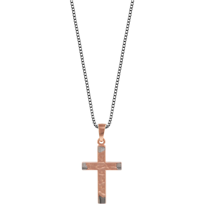 trendor Damen-Halskette mit Kreuz-Anhänger Silber 925 Bicolor 79565