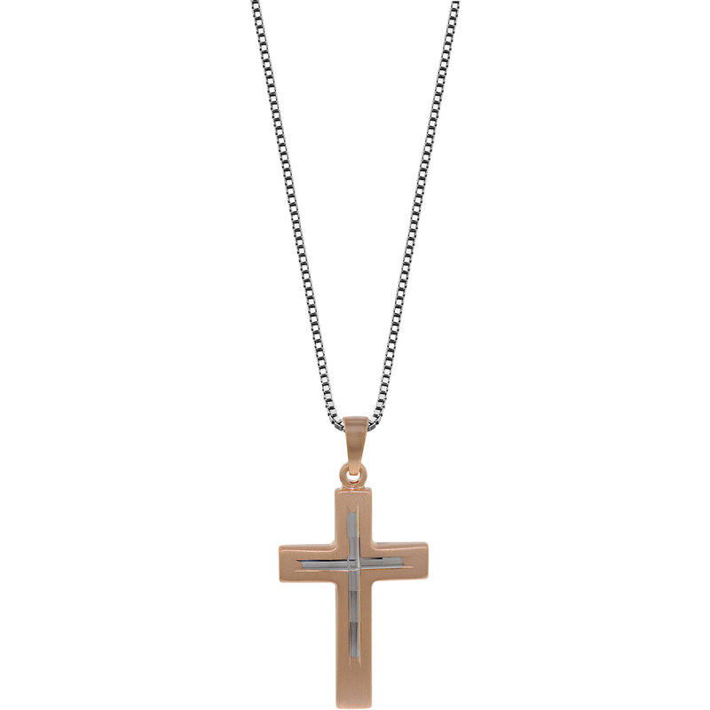 trendor Silberkette mit Kreuz-Anhänger für Herren 79183, 50 cm