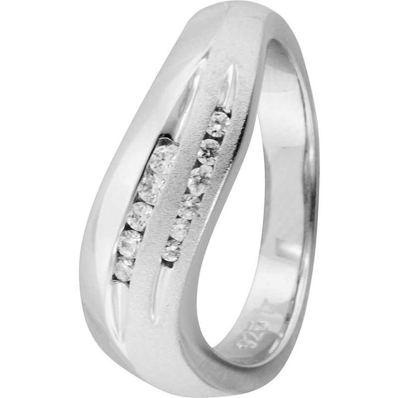 trendor Damen-Ring mit Zirkonias 925 Silber 80425-55, 55/17,5
