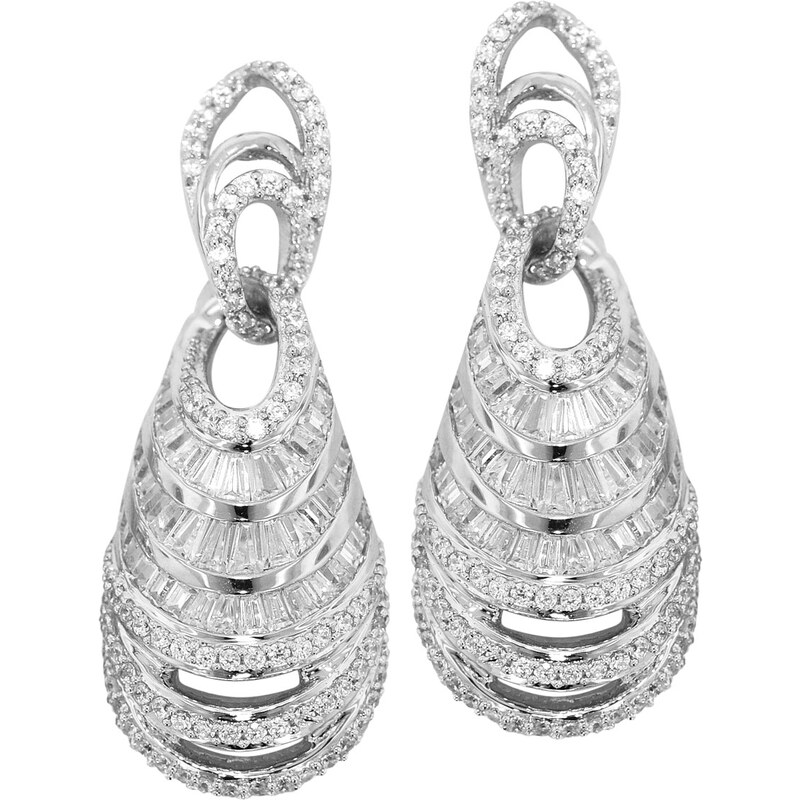 trendor Silber Ohrringe mit Zirkonias Ohrhänger Luxury 80722