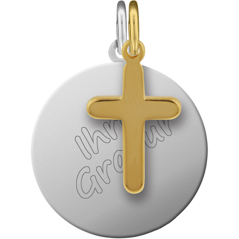 trendor Silber Gravur-Set Kreuz vergoldet 87684