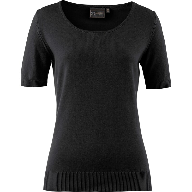 bpc selection Pullover kurzer Arm in schwarz (Rundhals) für Damen von bonprix