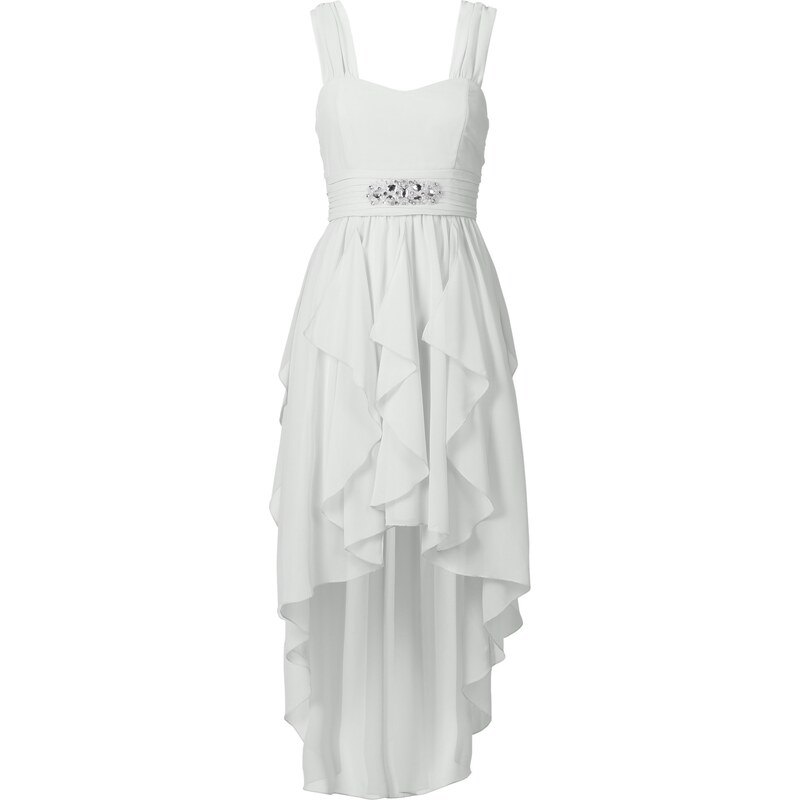 BODYFLIRT Vokuhila-Kleid ohne Ärmel in weiß für Damen von bonprix