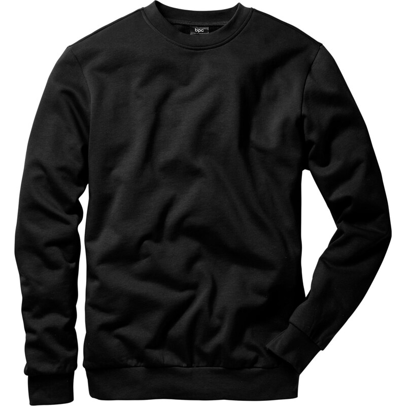 Sweatshirt mit Rundhals-Ausschnitt langarm schwarz Herren bonprix