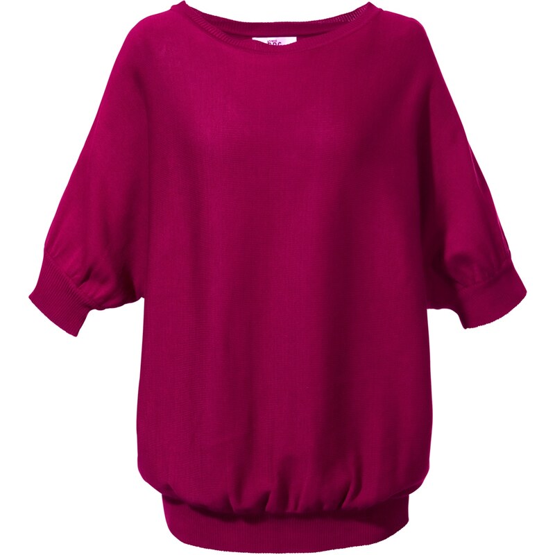 BODYFLIRT Pullover kurzer Arm in lila (Rundhals) für Damen von bonprix