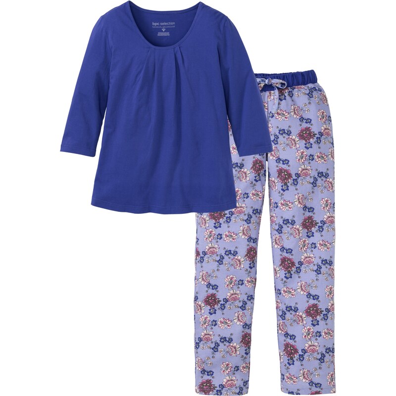 bpc selection Pyjama 3/4 Arm in blau für Damen von bonprix