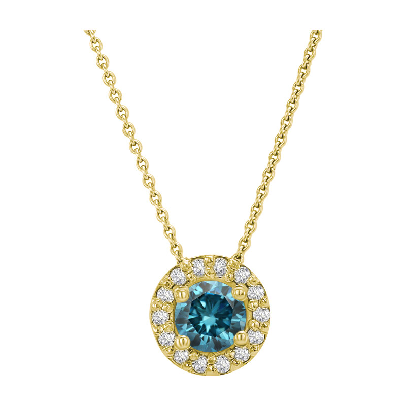 Eppi Halo-Halskette mit blauem Diamanten Vicky