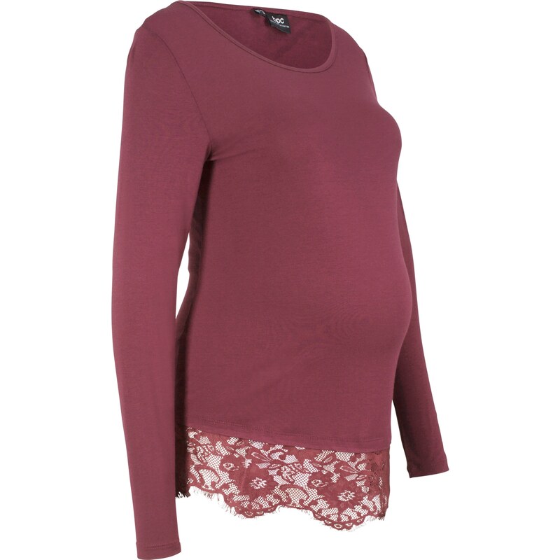 bpc bonprix collection Umstandsshirts mit Spitze langarm in rot für Damen von bonprix