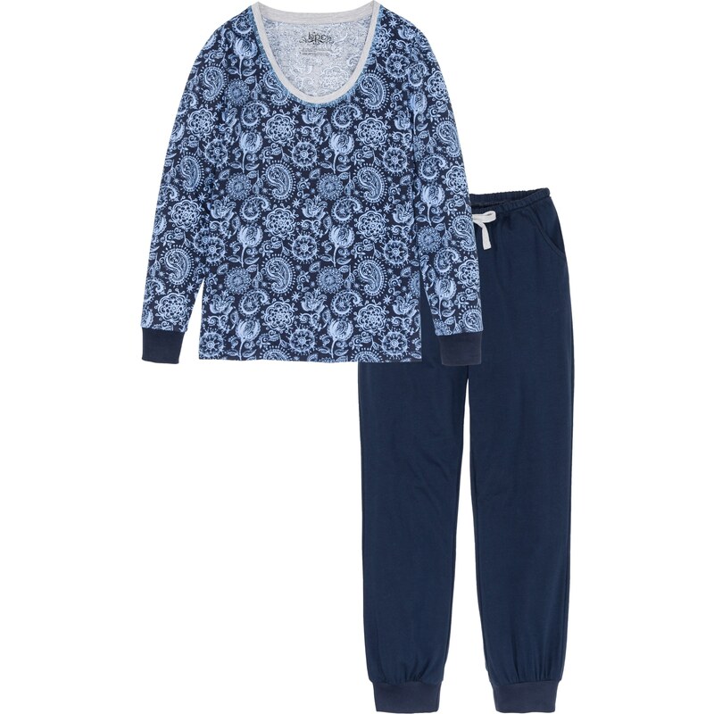 bpc bonprix collection Pyjama langärmlig langarm in blau für Damen von bonprix
